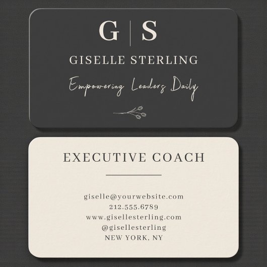 Carte De Visite Coach Exécutif Noir Professionnel