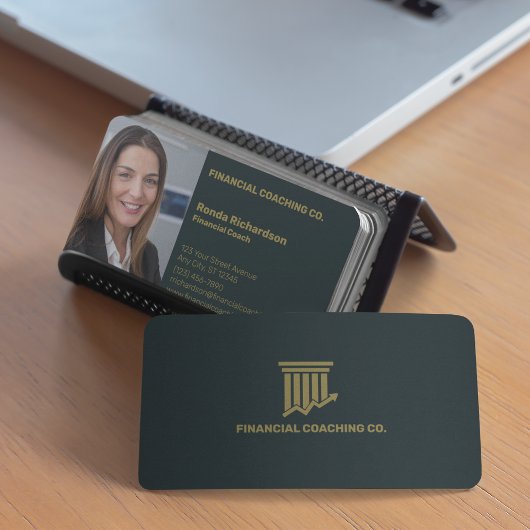 Carte De Visite Coach financier Professional Forest Green
