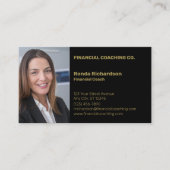 Carte De Visite Coach financier professionnel noir (Devant)