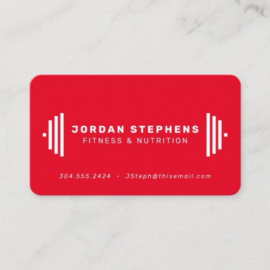 Carte De Visite coach fitness moderne rouge (Devant)