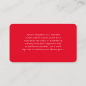 Carte De Visite coach fitness moderne rouge (Dos)