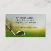 Carte De Visite Coach golf | Cours d'instructeur professionnel de (Dos)