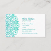 Carte De Visite Coach moderne Turquoise Mandala Life (Devant)