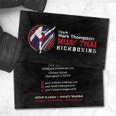 Carte De Visite Coach Muay Thai et Kickboxing - Blue Red Business