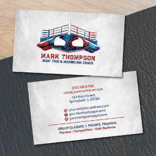 Carte De Visite Coach Muay Thai et Kickboxing - Gants et anneau