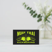 Carte De Visite Coach Muay Thai et Kickboxing - Noir et Lime (Debout devant)