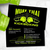 Carte De Visite Coach Muay Thai et Kickboxing - Noir et Lime