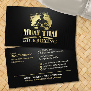 Carte De Visite Coach Muay Thai et Kickboxing - Noir et Or