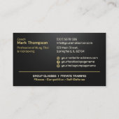 Carte De Visite Coach Muay Thai et Kickboxing - Noir et Or (Dos)
