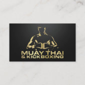 Carte De Visite Coach Muay Thai et Kickboxing - Noir et Or (Devant)