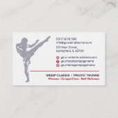 Carte De Visite Coach Muay Thai et Kickboxing - Rouge Bleu (Dos)