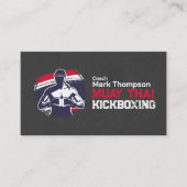 Carte De Visite Coach Muay Thai et Kickboxing - Rouge Bleu (Devant)
