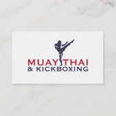 Carte De Visite Coach Muay Thai et Kickboxing - Rouge Bleu (Devant)