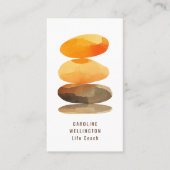 Carte De Visite Coach Vie Moderne Aquarelle QR Code (Devant)