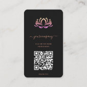 Carte De Visite Coach Wellness Thérapiste Élégant Rose Noir (Dos)