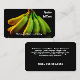 Carte De Visite Coaching nutritionnel Nutritionniste Noir
