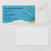 Carte De Visite Coastal Beach Real Estate Agent (Devant / Derrière)
