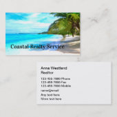Carte De Visite Coastal Beach Real Estate Agent (Devant / Derrière)