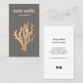 Carte De Visite Coastal Coral Concepteur de décors (Devant / Derrière)