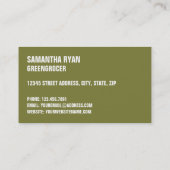 Carte De Visite Cob, Greengrocs (Dos)