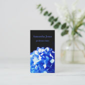 Carte De Visite Cobalt bleu floral élégant bleu hydrangées (Debout devant)
