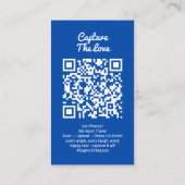 Carte De Visite Cobalt Blue Photo Sharing Capture Love QR Code  (Dos)