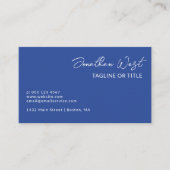 Carte De Visite Cobalt Nom Bleu Dans Le Script Signature Un Côté (Devant)