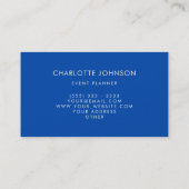 Carte De Visite Cobalt professionnel d'organisateur (Dos)