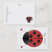 Carte De Visite Coccinelle (Devant / Derrière)