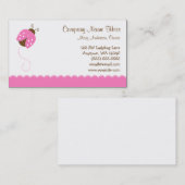 Carte De Visite Coccinelle rose et Brown (Devant / Derrière)