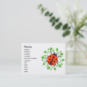 Carte De Visite coccinelle rouge (Debout devant)