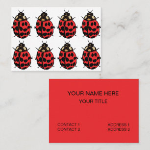 Carte De Visite Coccinelle Rouge Noir Insecte Coccinelle