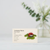 Carte De Visite Coccinelle sur une feuille verte (Debout devant)