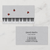 Carte De Visite Coccinelles de professeur de musique et cuir (Devant / Derrière)