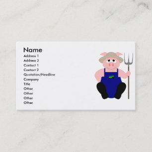 Carte De Visite Cochon de ferme rose