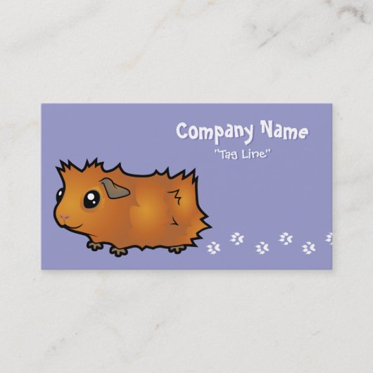 Carte De Visite Cochon d'Inde de dessin animé (ébouriffé) (Devant)