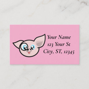 Carte De Visite Cochon Drôle Sourire Thunder_Cove