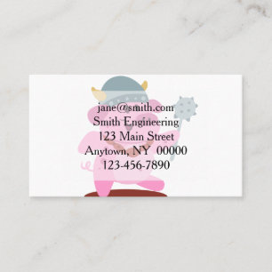 Carte De Visite Cochon en costume de viking choisir la couleur d