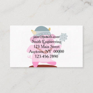 Carte De Visite Cochon en costume de viking | choisir la couleur d