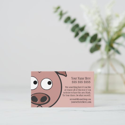 Carte De Visite Cochon mignon (Debout devant)