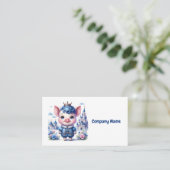 Carte De Visite Cochon royal bleu (Debout devant)