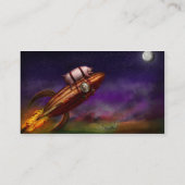 Carte De Visite Cochon Volant - Fusée - Vers la lune ou rien (Dos)