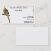 Carte De Visite Cockatiel pie sur une branche avec l'arrière - (Devant / Derrière)