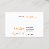 Carte De Visite Cocker Spaniel black white (Dos)