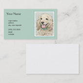 Carte De Visite Cocker Spaniel Buff Peinture - Art Chien original (Devant / Derrière)