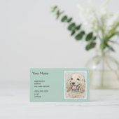 Carte De Visite Cocker Spaniel Buff Peinture - Art Chien original (Debout devant)