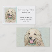 Carte De Visite Cocker Spaniel Buff Peinture - Art Chien original (Devant / Derrière)