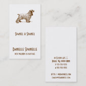 Carte De Visite Cocker Spaniel Chien (Devant / Derrière)