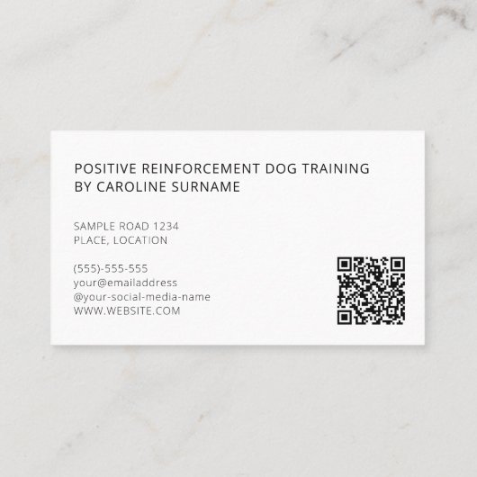 Carte De Visite Cocker Spaniel En Noir Et Blanc & Texte Personnali (Dos)