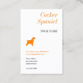 Carte De Visite Cocker Spaniel noir blanc (Dos)